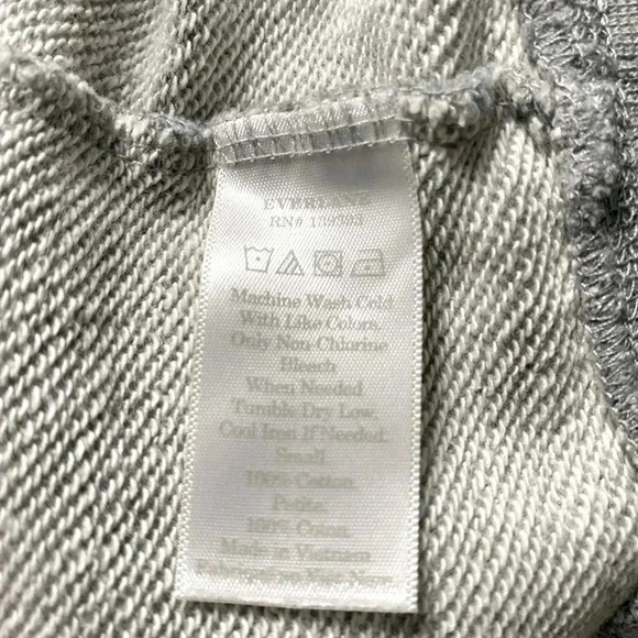 EVERLANE | The Unisex French Terry Crew Sweatshirt in Heathered Grey Size S - Picture 8 of 9